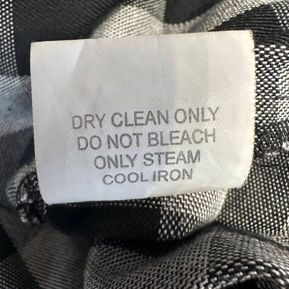 eShakti Dress SZ S Midi Fit & Flare Black Gray Plaid Sleeveless Split Neck Lined - Picture 7 of 7